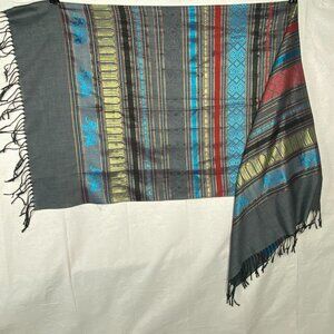 Scarf Elephant Shawl Wrap Runner Thailand Pattern Brocade Thai Laos ?